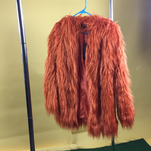orange shaggy jacket